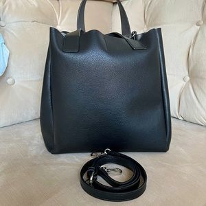 Zara Faux Leather Tote Bag - Black